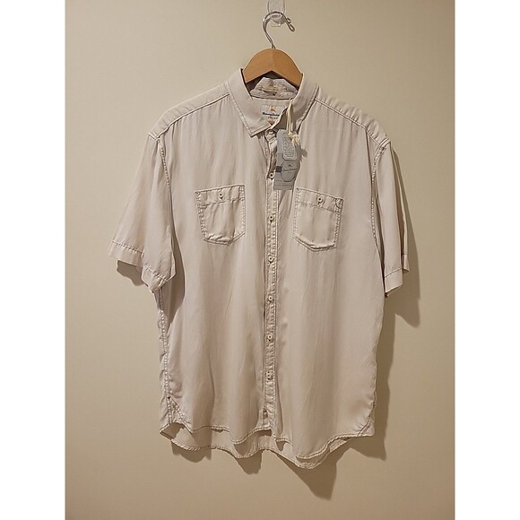 NWT Tommy Bahama Shirt Tahitian Twilly Short Sleeve Button Front XL Beige Resort - Picture 1 of 12
